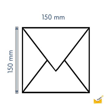 Enveloppes carr&eacute;es 150x150 mm, 15x15 cm en blanc...