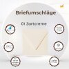 Quadratische Briefumschläge 150 x 150 mm nassklebend 120 g/qm 01 Zartcreme