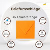 Quadratische Briefumschläge 150 x 150 mm nassklebend 120 g/qm L07 Leuchtorange