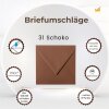 25 Briefumschläge 150 x 150 mm, 120 g/m² - Schoko