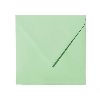 Enveloppes carr&eacute;es 125x125 mm vert clair avec...