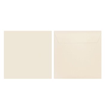 Buste quadrate 125x125 mm crema morbida con strisce adesive