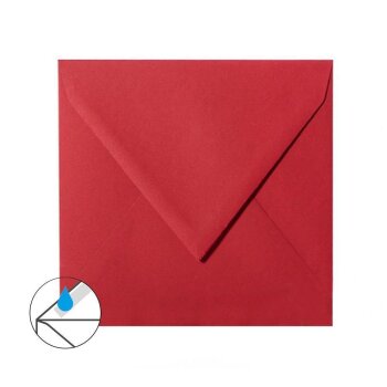 Square envelopes 4,33 x 4,33 in rose red with triangle flap