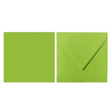 Square envelopes 4,33 x 4,33 in grass green with triangular flap