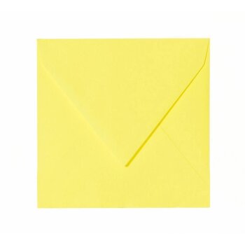 Buste quadrate giallo 110x110 mm con patta triangolare