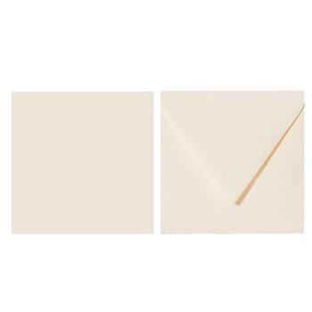 Square envelopes 5,12 x 5,12 in light cream with a triangular flap