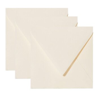 Square envelopes 5,12 x 5,12 in light cream with a triangular flap