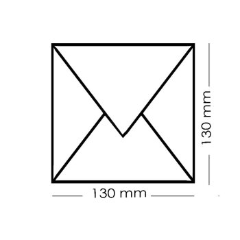 Quadratische Umschläge 130 x 130 mm - Transparent nassklebend