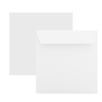 Square envelopes 6,29 x 6,29 in polar white with adhesive strips 100 g