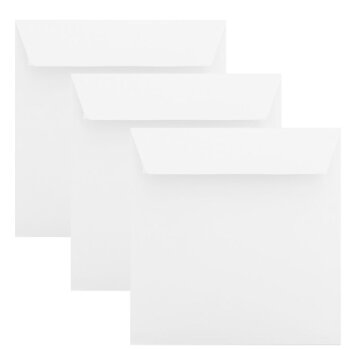 Square envelopes 6,29 x 6,29 in polar white with adhesive strips 100 g