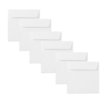 Enveloppes carrées 170x170 mm en blanc avec bandes adhésives