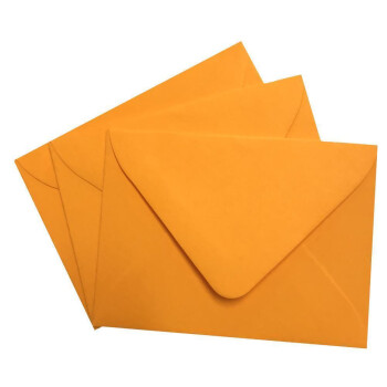 25 Umschläge Mini (52 x 71 mm) nassklebend 120 g/qm in Leuchtorange