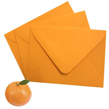 25 Umschläge Mini (52 x 71 mm) nassklebend 120 g/qm in Leuchtorange