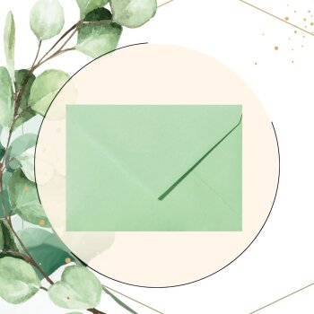 25 envelopes 5,51 x 7,48 in in light green