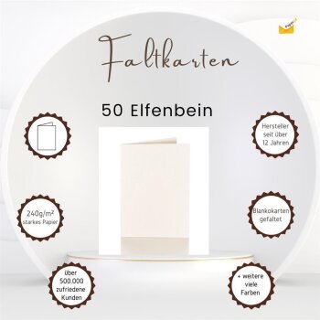 Faltkarten 10x15 cm - Elfenbein