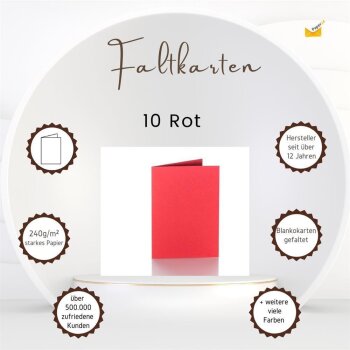 Cartes pliantes 100 x 150 mm 240 g / m2 10 Rot