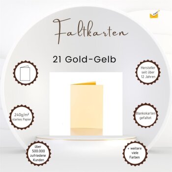 Faltkarten 100 x 150 mm 240 g/qm 21 Gold-Gelb