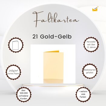 Faltkarten 15x20 cm - gold-gelb