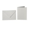 je 25 Farbige Briefumschläge C6 + Faltkarte 10x15 cm  Grau