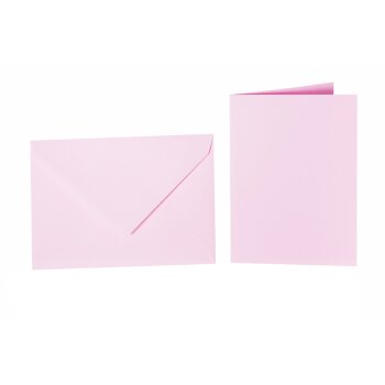 Buste C6 + cartoncino pieghevole 10x15 cm - rosa