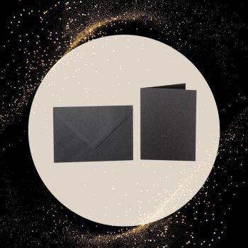 Envelopes C6 + folding card 3.94 x 5.91 in - black