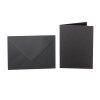 25 coloured envelopes C6 + folded card 10x15 cm  black