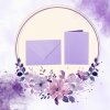 25 coloured envelopes C6 + folded card 10x15 cm  purple