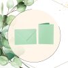 Enveloppes B6 + carte pliante 12x17 cm - vert clair