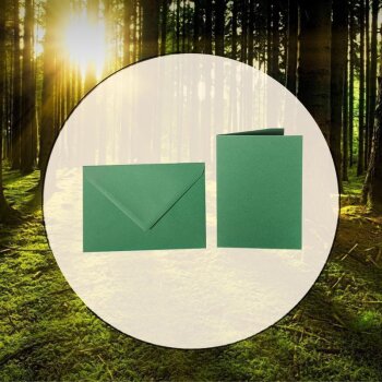 coloured envelopes B6 + folded cards 12x17 cm  dark green