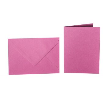 Enveloppes colorées B6 + cartes pliantes 12x17 cm violet