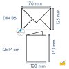 Farbwahl - Pack 25 farbige Briefumschläge DIN B6 NASSKLEBEND + passende Faltkarten 12x17 cm