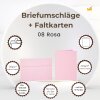 25 Farbige Briefumschläge B6 mit Haftstreifen + Faltkarten 12x17 cm  Rosa