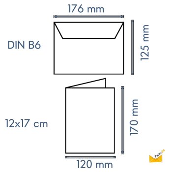 25 enveloppes colorées B6 avec bandes adhésives + cartes pliantes 12x17 cm lilas