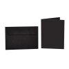 25 enveloppes colorées B6 avec bandes adhésives + cartes pliantes 12x17 cm noir