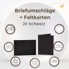 farbige Briefumschläge DIN B6 HAFTSTREIFEN + passende Faltkarten 12x17 cm 20 Schwarz