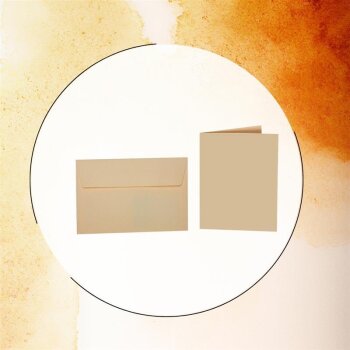 buste colorate strisce adesive DIN B6 + cartoncini pieghevoli coordinati 12x17 cm 21 Gold-Gelb