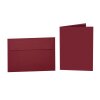 buste colorate strisce adesive DIN B6 + cartoncini pieghevoli coordinati 12x17 cm 24 Bordeaux