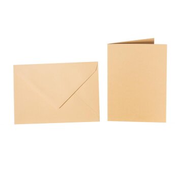 Enveloppes C5 + carte pliante 15x20 cm - camel