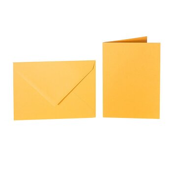 Buste C5 + cartoncino pieghevole 15x20 cm - giallo-arancio