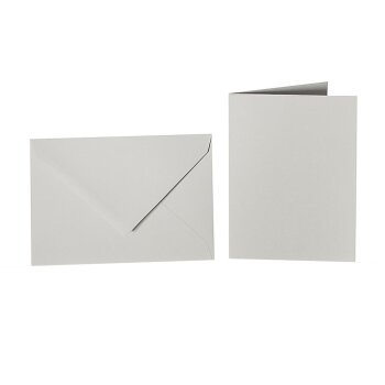 Enveloppes C5 + carte pliante 15x20 cm - gris clair