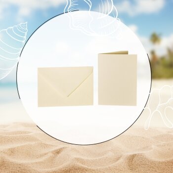 coloured envelopes C5 + folded cards 15x20 cm  light cream