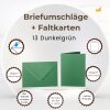 coloured envelopes C5 + folded cards 15x20 cm  dark green