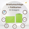 Farbige Briefumschläge C5 + Faltkarten 15x20 cm  Grasgrün