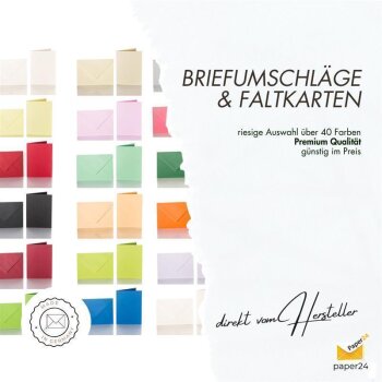 Farbige Briefumschläge C5 + Faltkarten 15x20 cm  Weiß