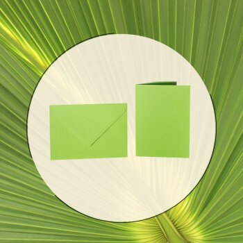 25 colouredr envelopes C5 + folded cards 15x20 cm  grass-green