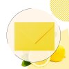 Sobres 14x19 cm en amarillo con solapa triangular en 120 g / m²