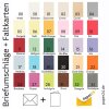 Couleur au choix - enveloppes colorées DIN B6 WET ADHESIVE + cartes pliantes assorties 12x17 cm