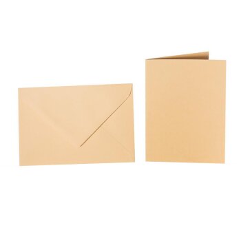 Farbige Briefumschläge B6 + Faltkarten 12x17 cm  Camel