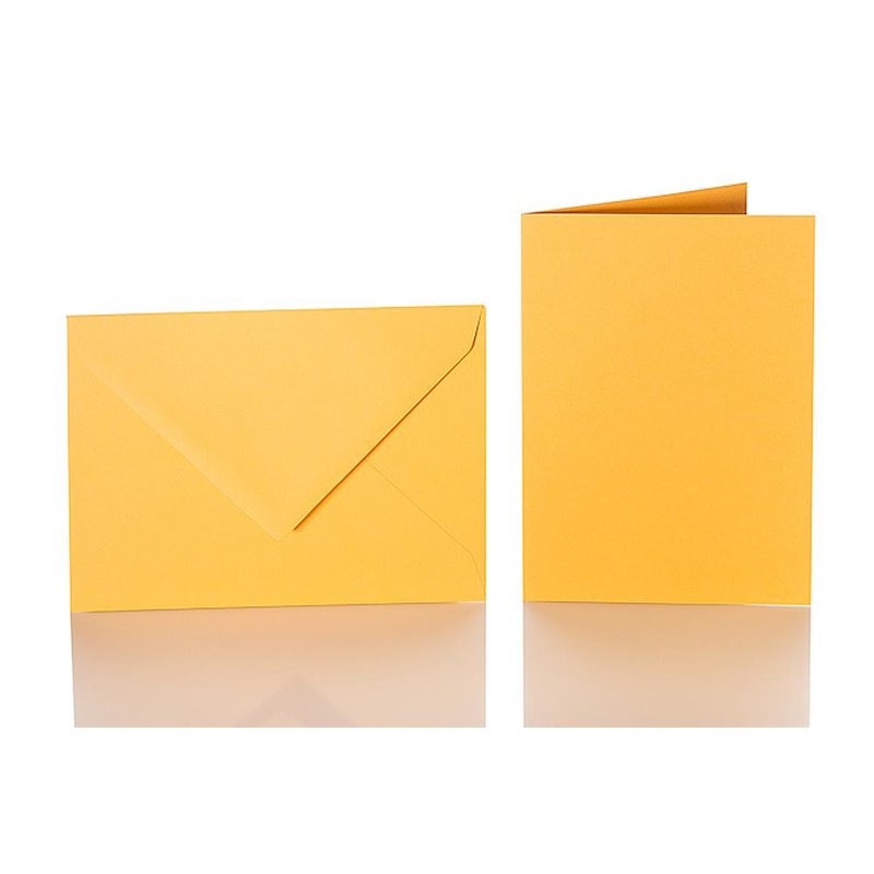 Farbige Briefumschläge B6 + Faltkarten 12x17 cm  Gelb-Orange