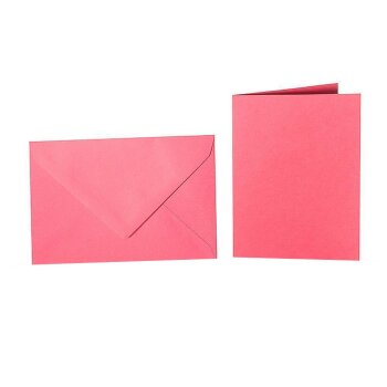 coloured envelopes B6 + folded cards 12x17 cm  pink